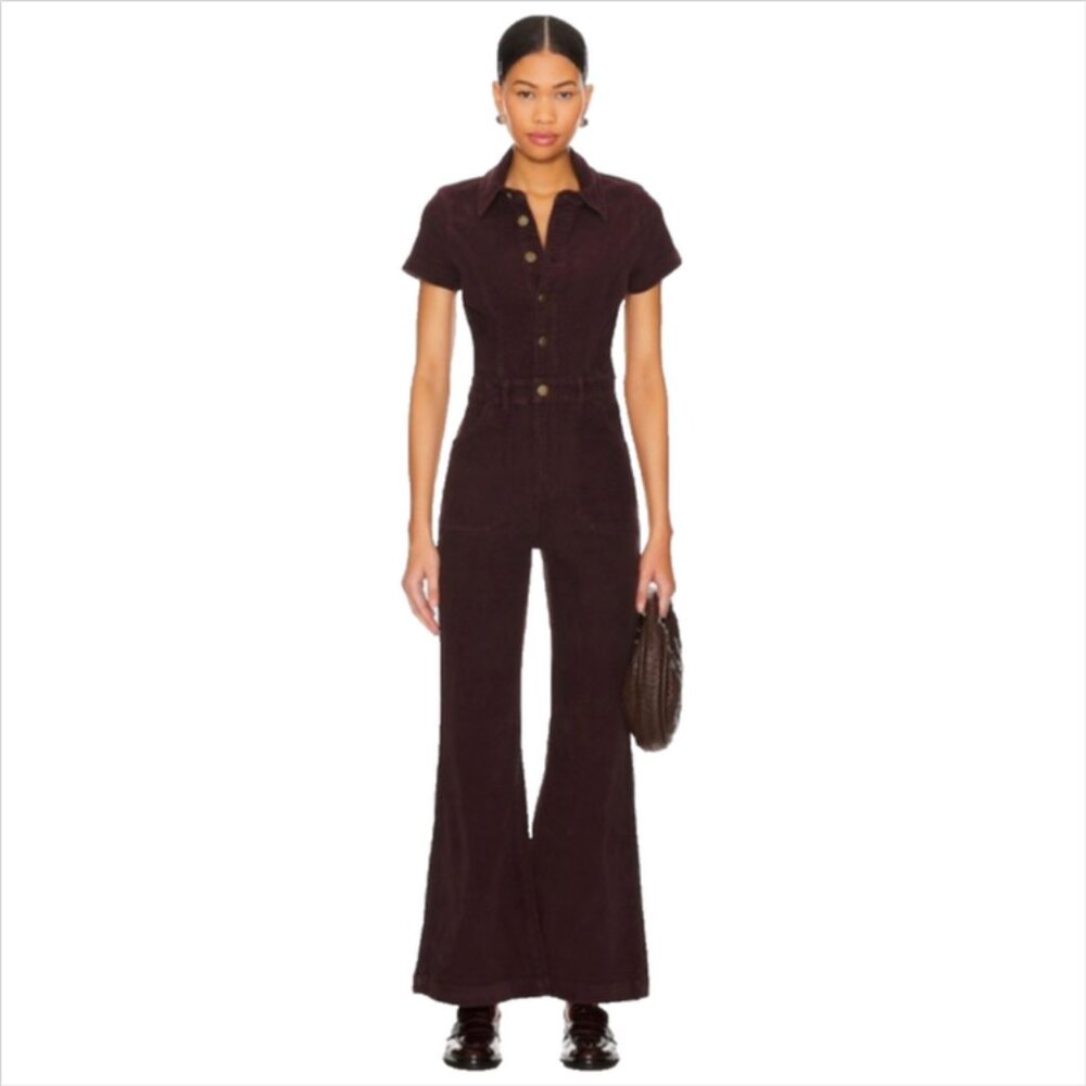 NWOT Rolla's Eastcoast Flare Corduroy Jumpsuit in Fig -  M